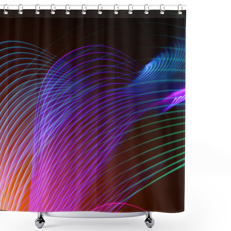 Personality  Abstract Background With Horizontal And Vertical Disruptions Of Blue, Pink, Green, Red And Other Stripes. Glitch Effect Background For Poster, Cover, Concept Design, Banners, Presentations. Shower Curtains