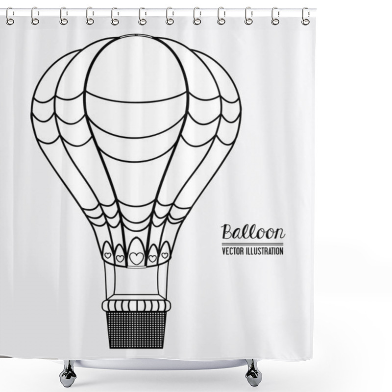 Personality  Air Balloon, Desing, Vector Illustration. Shower Curtains