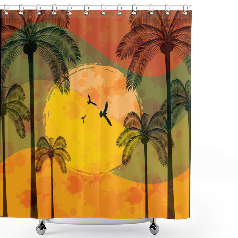 Personality  Summer Tropical Holiday Background Shower Curtains