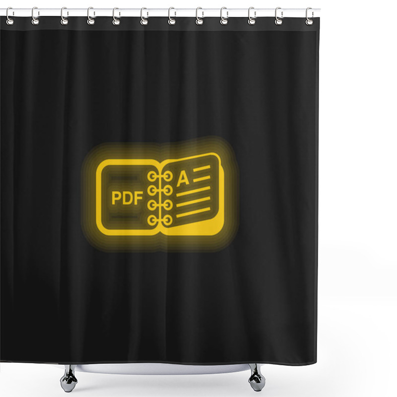 Personality  Book Yellow Glowing Neon Icon Shower Curtains