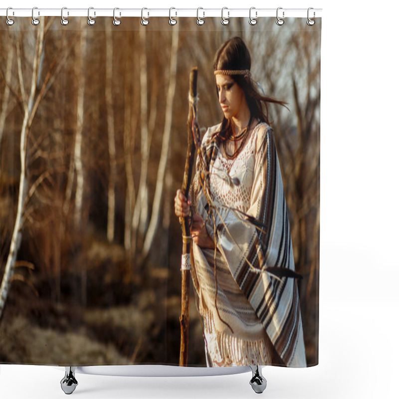 Personality  Native Indian American Woman Shower Curtains