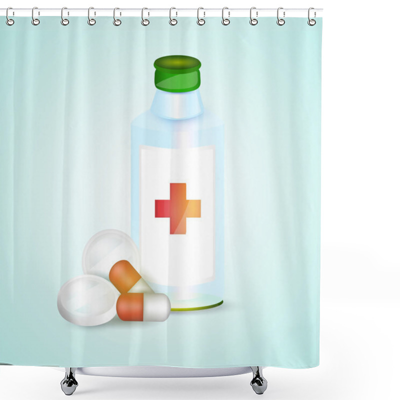 Personality  Prescription Pill Bottle With Pills Shower Curtains