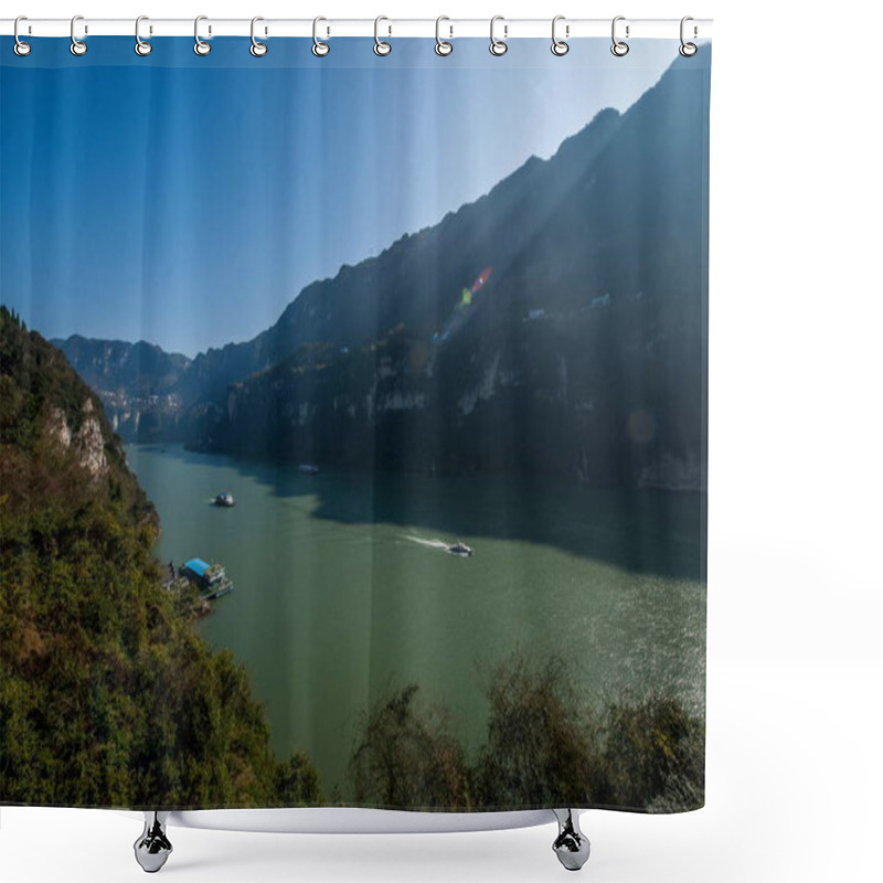 Personality  Hubei Yiling Yangtze River Three Gorges Dengying Gorge Shower Curtains