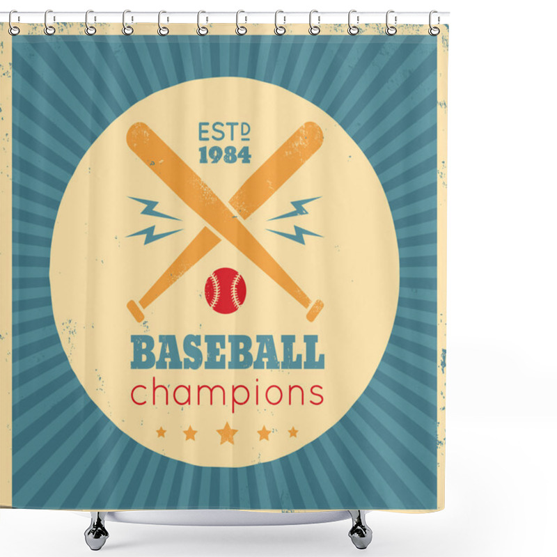 Personality  Poster With Logo For Baseball Shower Curtains