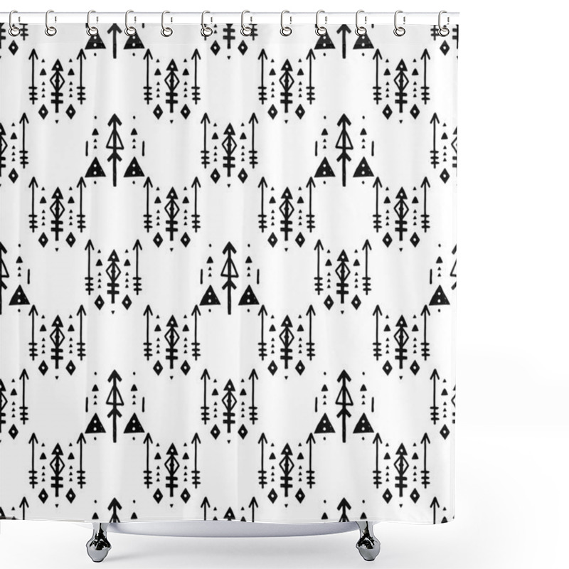 Personality  Hand Drawn Tribal Background Shower Curtains