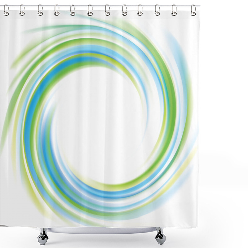 Personality  Vector Swirling Backdrop. Spiral Green Surface  Shower Curtains