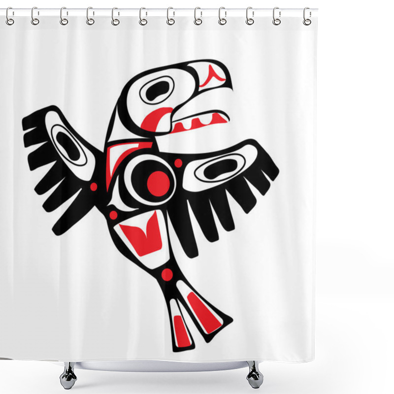 Personality  Totem Bird Indigenous Art  Stylization Shower Curtains