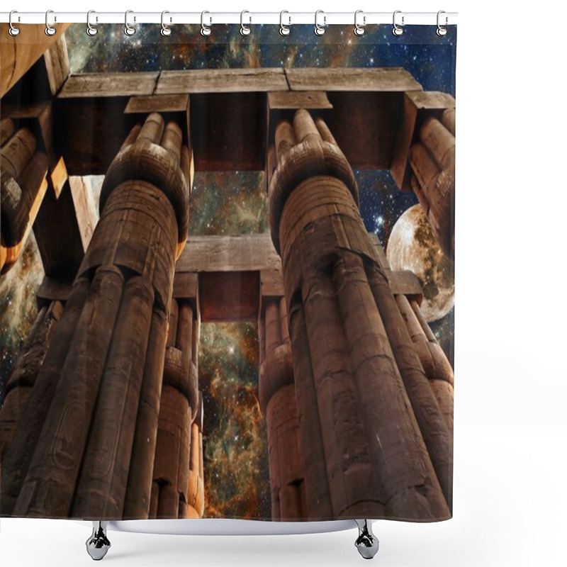 Personality  Luxor Temple, Moon And Tarantula Nebula (Elements Of This Image  Shower Curtains