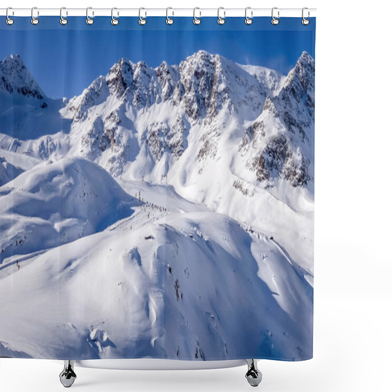 Personality  Ski Resort On Stubai Glacier In Tyrol, Austria Shower Curtains