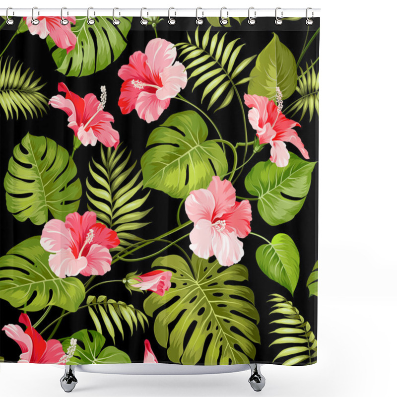 Personality  Tropical Flower Pattern. Shower Curtains