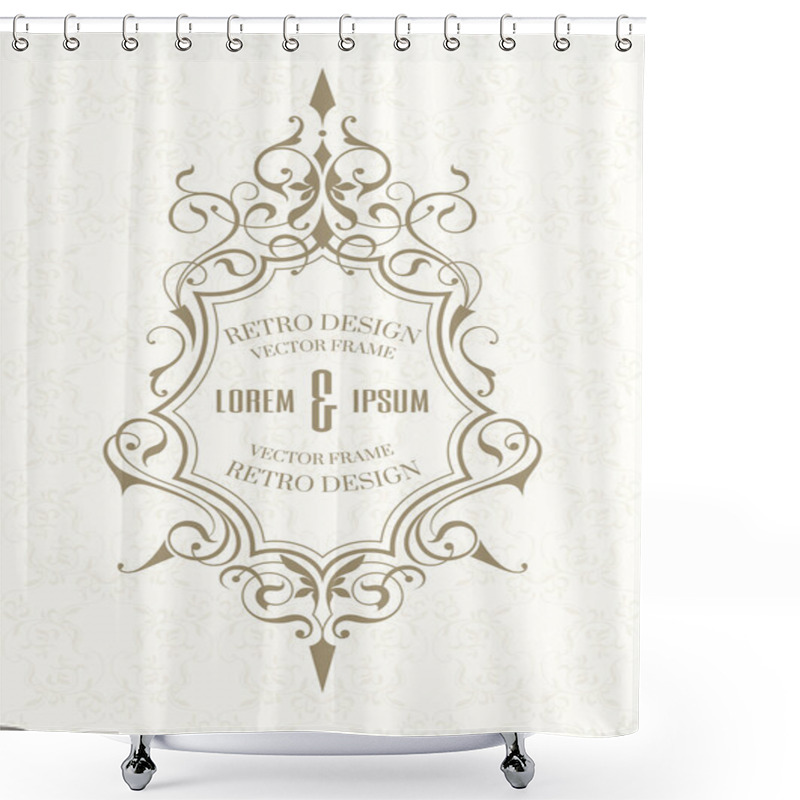 Personality  Decorative Retro Frame. Classic  Pattern.  Shower Curtains