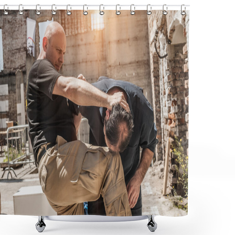 Personality  Knee Strike To The Head Street Fight Shower Curtains