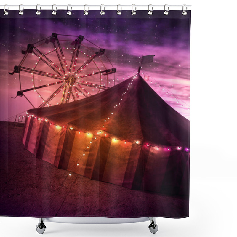 Personality  CGI Illustration Of Carnival Or Circus Big Top Tent Shower Curtains