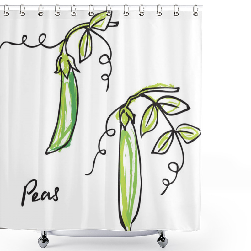 Personality  Fresh Peas Growing Shower Curtains