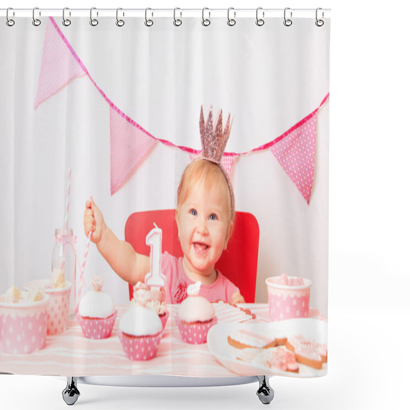 Personality  Little Princess At First Birthday Party Shower Curtains