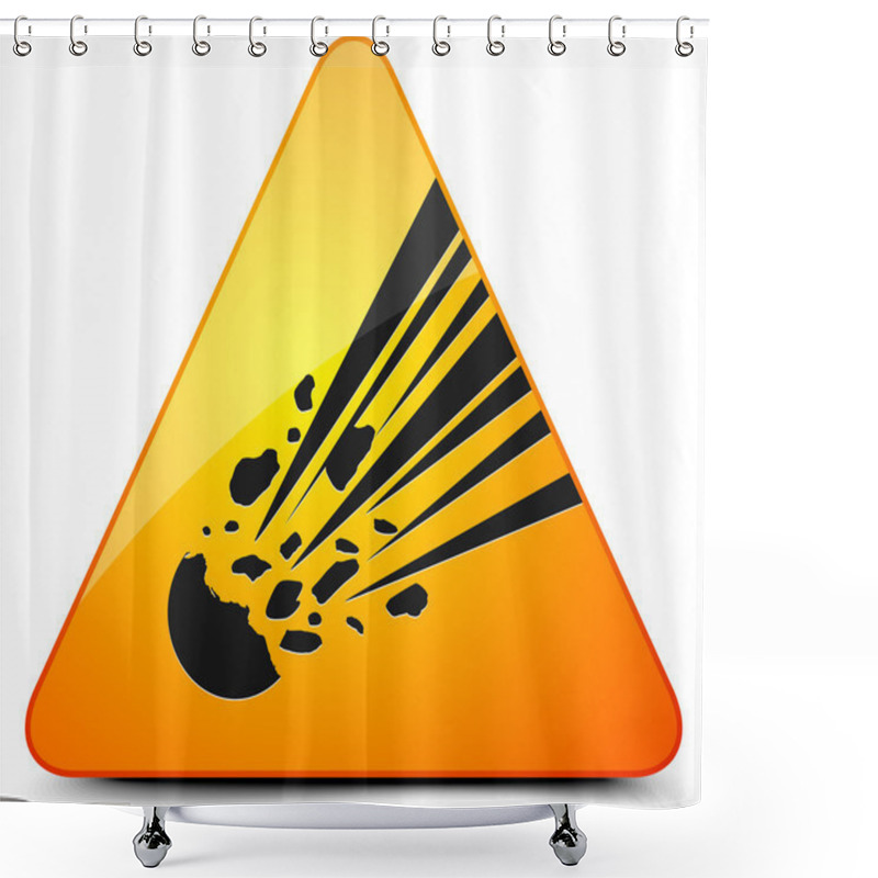 Personality  Meteor Hazard Sign Shower Curtains