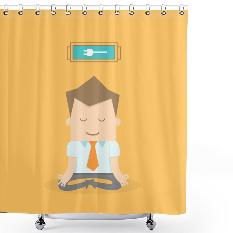 Personality  Business Man Meditating Shower Curtains