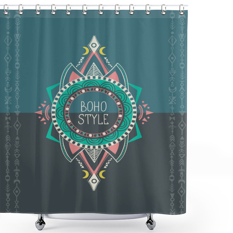 Personality  Boho Aztec Ornament Print Eps10 Shower Curtains