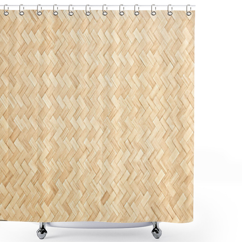 Personality  Close Up Traditional Handcraft Woven Bamboo Pattern For Background. Shower Curtains