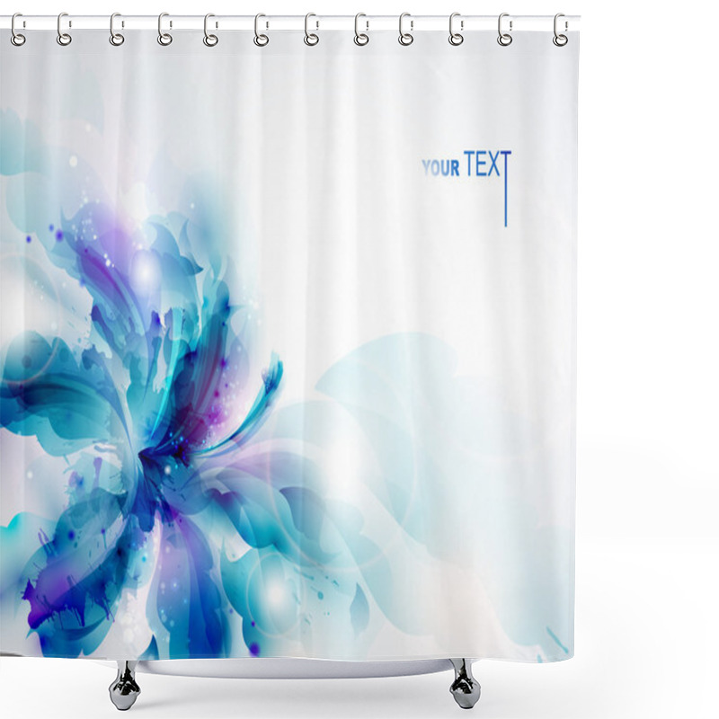 Personality  Background With Blue Abstract Flower Shower Curtains