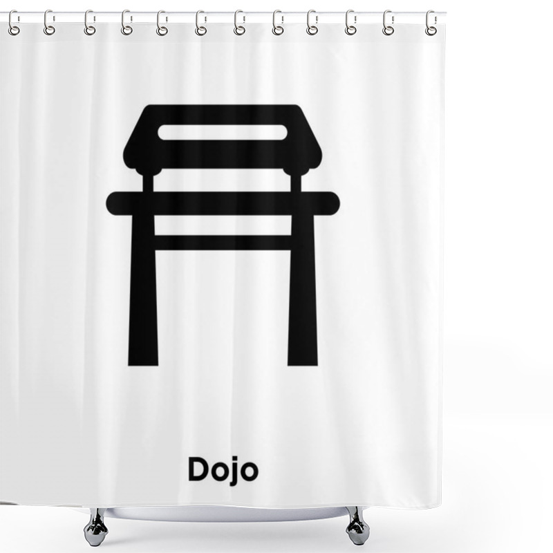 Personality  Dojo Icon Vector Isolated On White Background, Logo Concept Of Dojo Sign On Transparent Background, Filled Black Symbol Shower Curtains