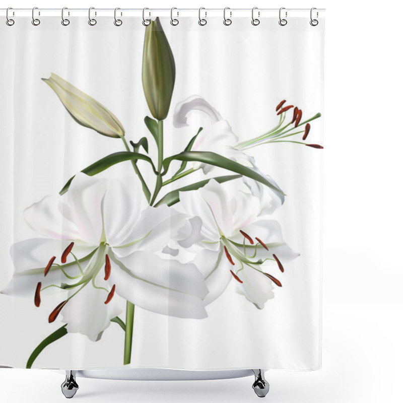 Personality  Light Lilies Flowers Shower Curtains