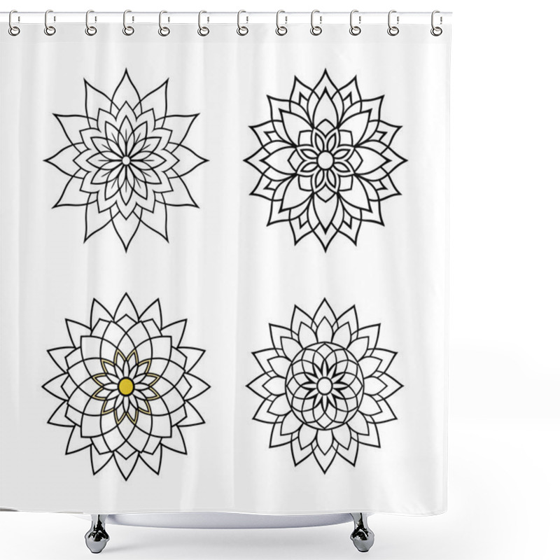 Personality  4 Icon Set Mandala Designs Shower Curtains