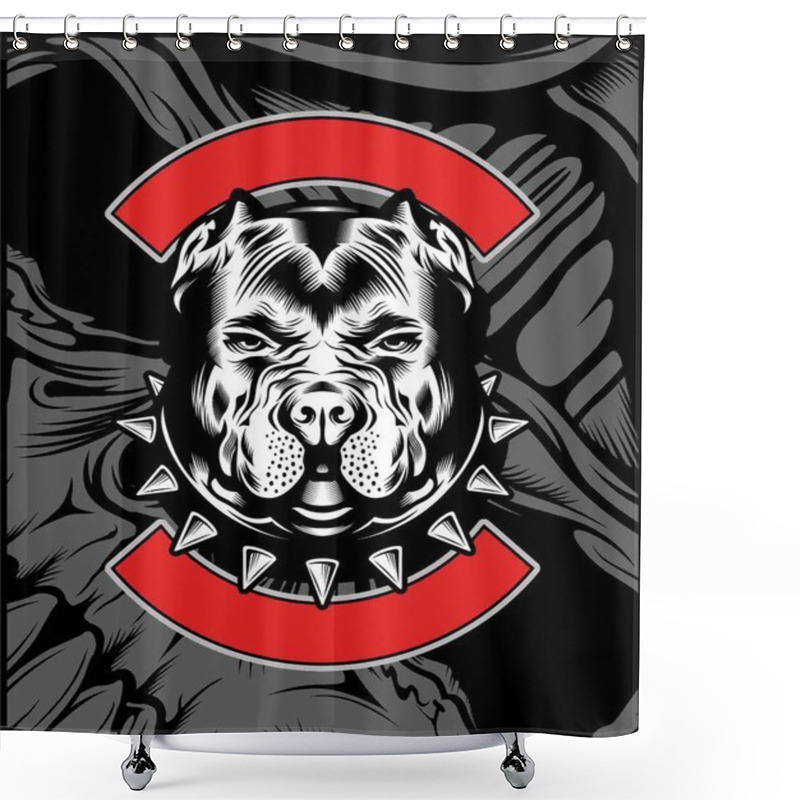 Personality  Mean Bulldog Mascot Illustration Shower Curtains