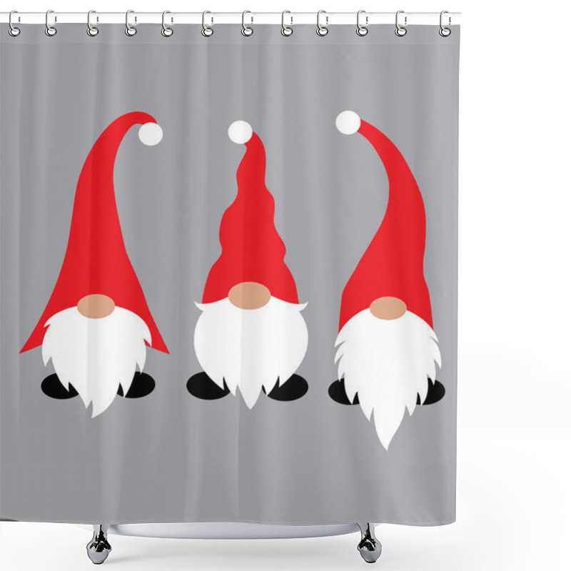 Personality  Gnomes 2 Vector, Santa Vector, Merry Christmas Vector, Holiday Vector Files Shower Curtains