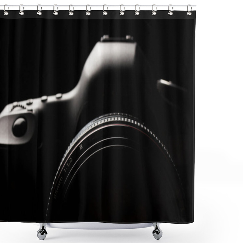 Personality  Professional Modern DSLR Camera Low Key Image Shower Curtains