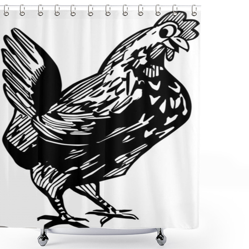 Personality  Happy Chicken Shower Curtains