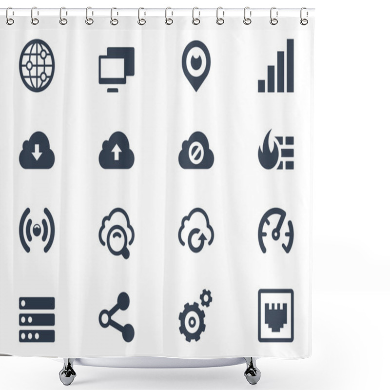 Personality  Network Icons Shower Curtains