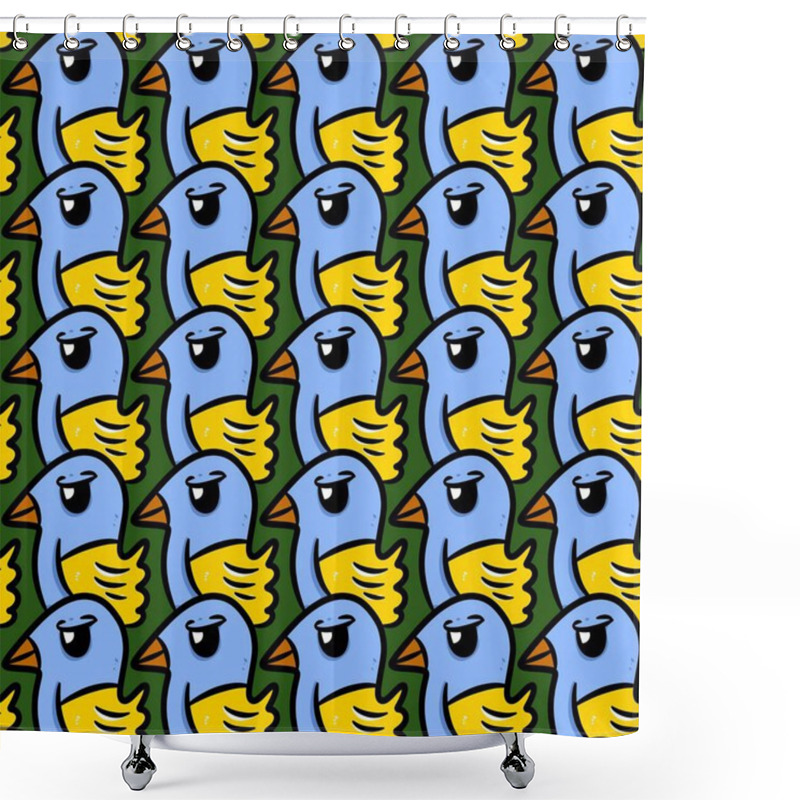 Personality  Seamless Pattern Of Bird Cartoon Shower Curtains