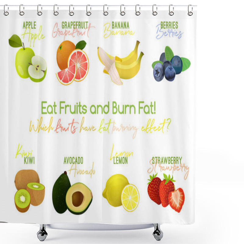 Personality  Fat Burning Fruits Shower Curtains