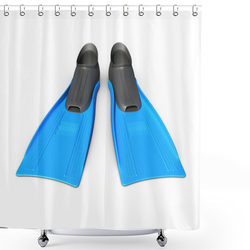 Personality  Blue Flippers Shower Curtains