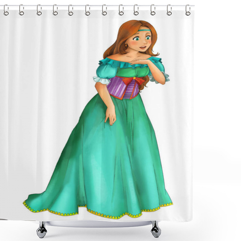 Personality  Cartoon Young Princess - Beautiful Woman / Illustration For Children Shower Curtains