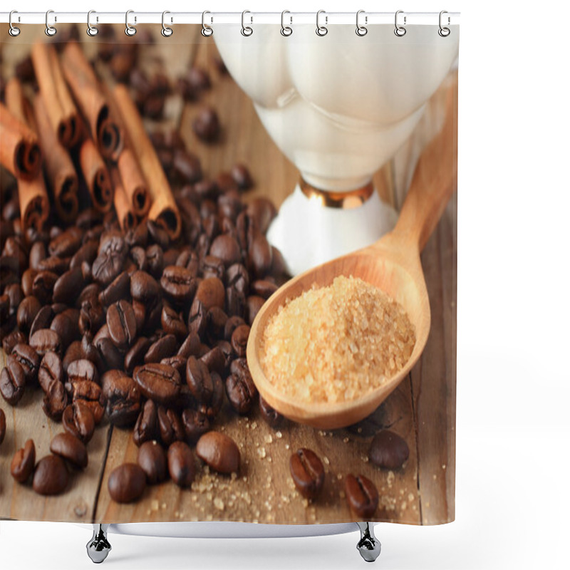 Personality  Coffee Ingredients Shower Curtains