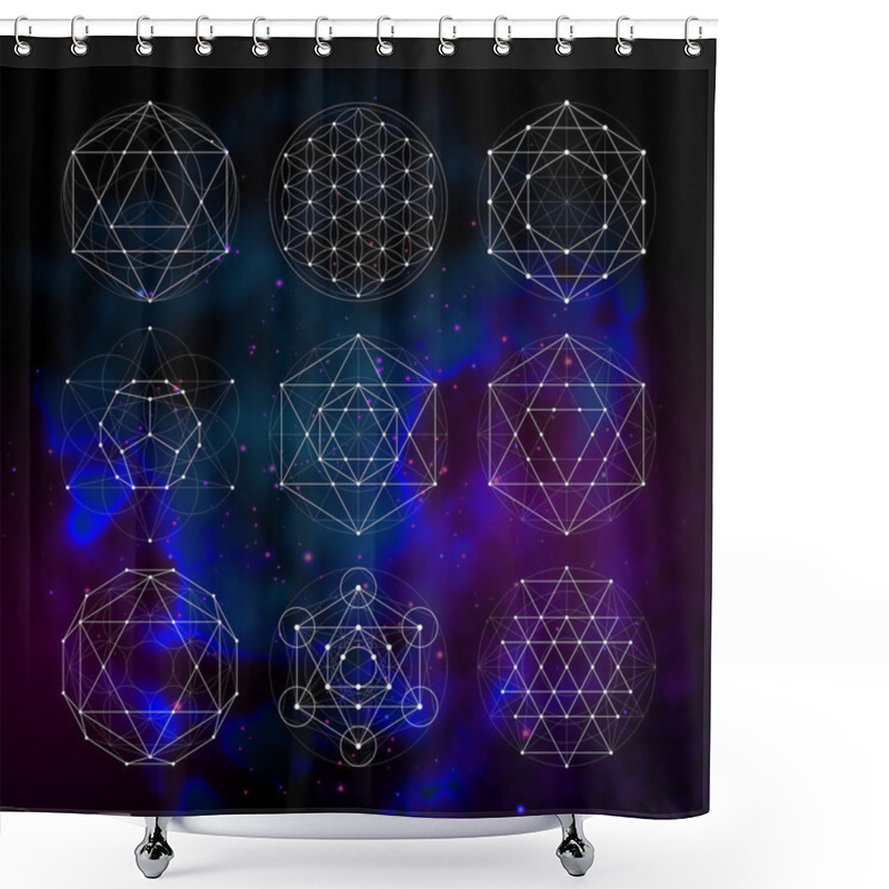 Personality  Sacred Geometry. Numerology Astrology Signs And Symbols Shower Curtains