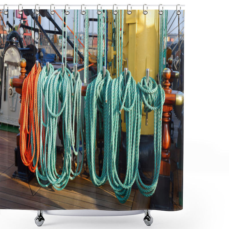 Personality  Rigging Of An Old Sailing Vessel  Shower Curtains