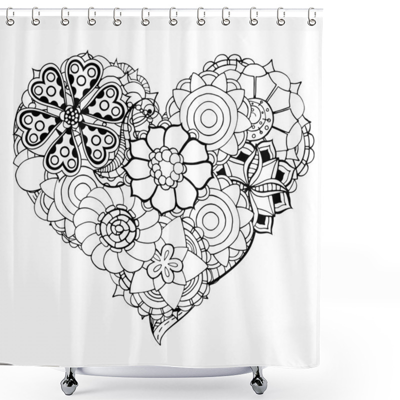 Personality  Heart Of Flower Shower Curtains