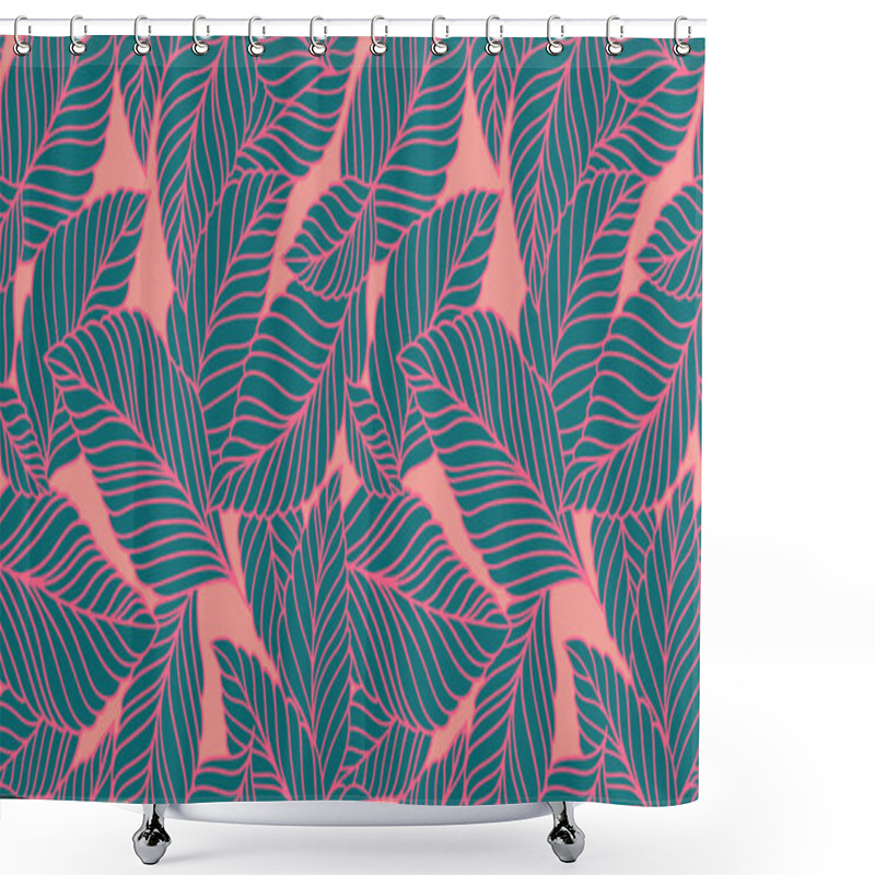 Personality  Elegant Seamless Pattern With Delicate Leaves. Vector Hand Drawn Floral Background For Fabric , Wallpaper, Print, Cover, Banner And Invitation. Shower Curtains