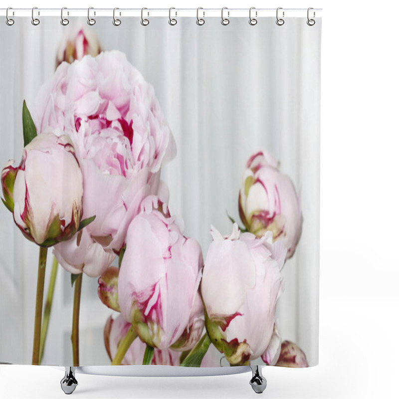 Personality  Pink Peonies Shower Curtains