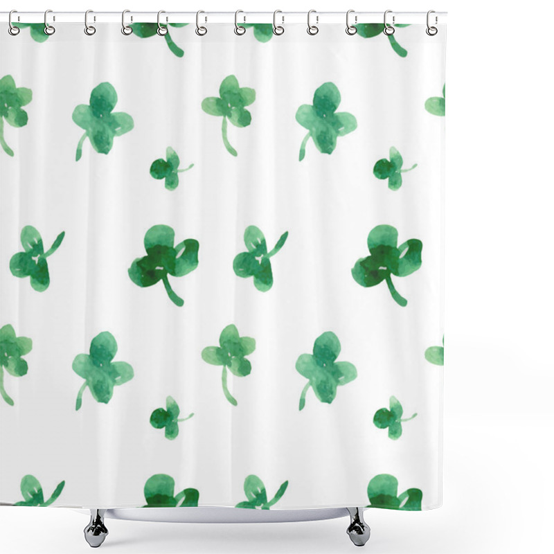 Personality  Seamless Pattern Of Leaves Of Clover Shower Curtains