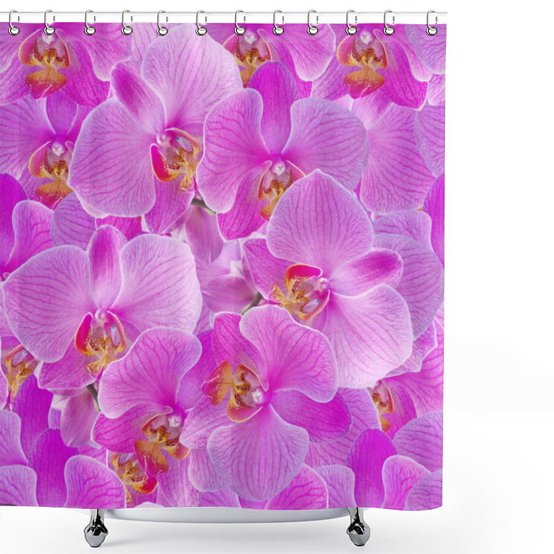 Personality  Pink Orchids. Seamless Pattern. Shower Curtains