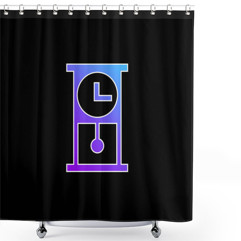 Personality  Antique Clock Blue Gradient Vector Icon Shower Curtains