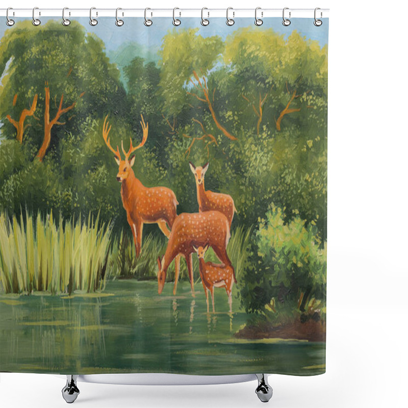 Personality  Beautiful Image Of An Original Oil Painting On Canvas Shower Curtains