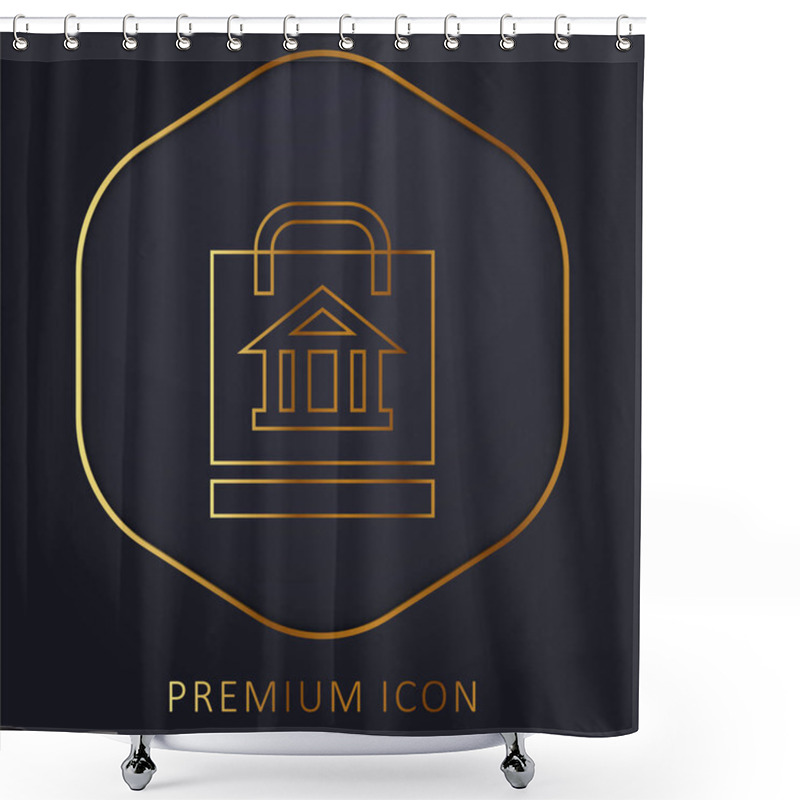 Personality  Bag Golden Line Premium Logo Or Icon Shower Curtains