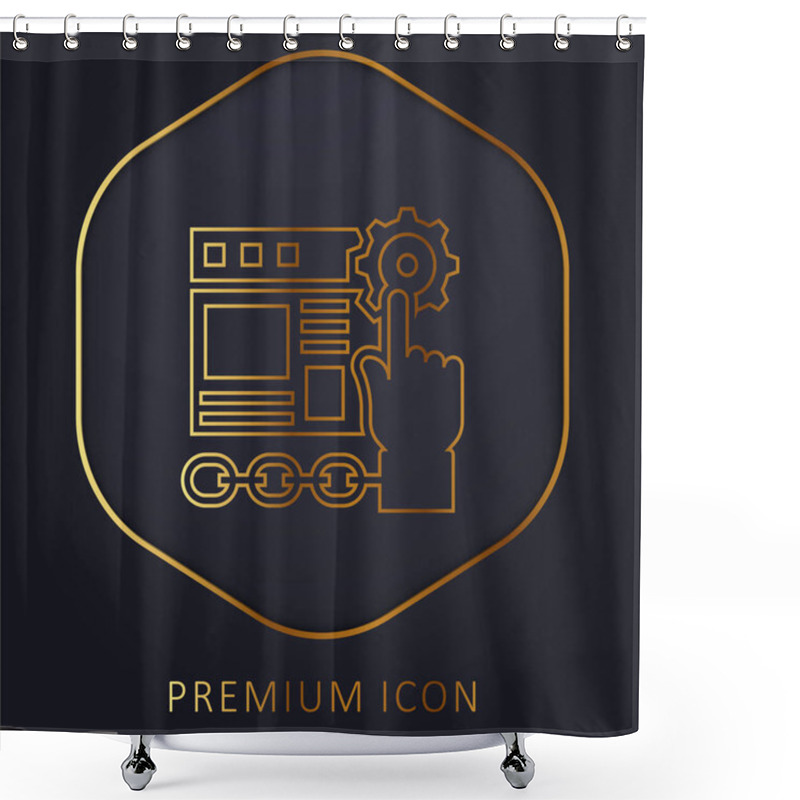 Personality  Application Golden Line Premium Logo Or Icon Shower Curtains