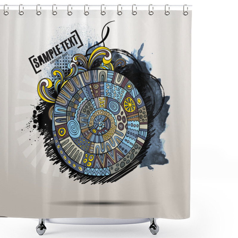 Personality  Abstract Vector Cartoon Grunge Design Shower Curtains