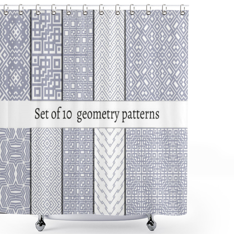 Personality  Set Of Ornamental Patterns For Backgrounds And Textures Shower Curtains